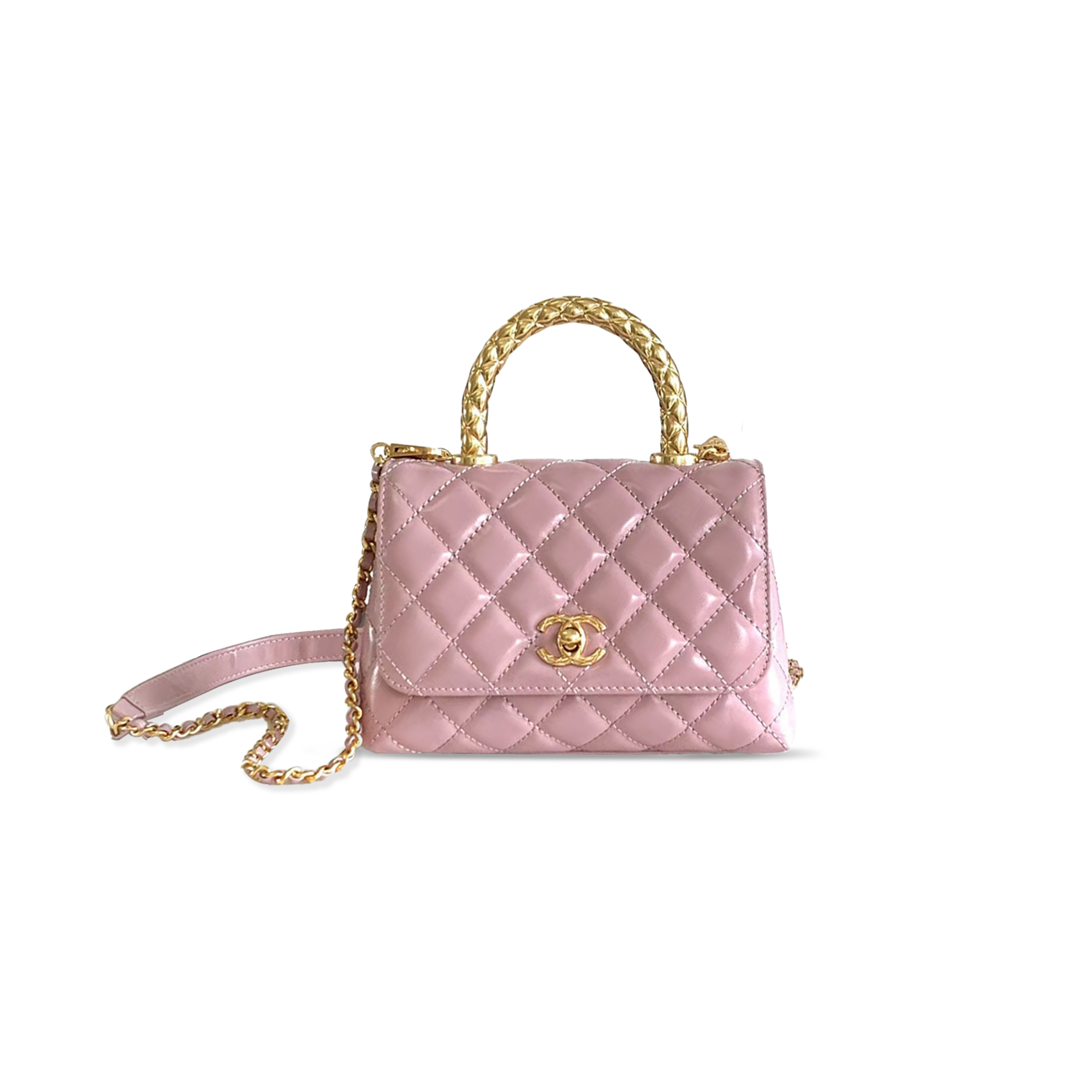 Ch*el mini flap bag with top handle as2215 (20*13*9cm)